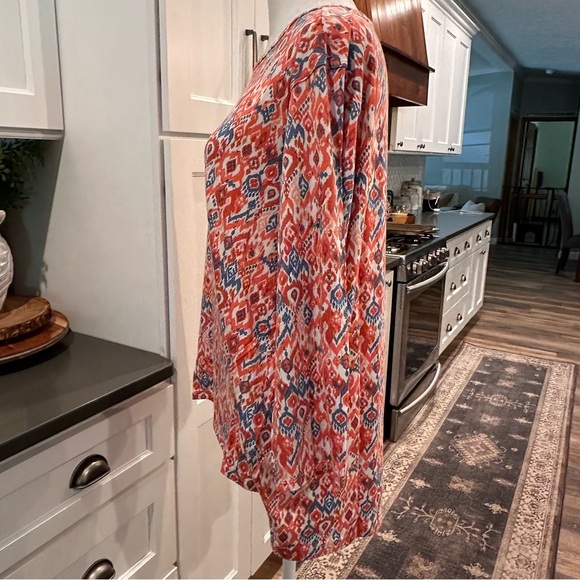 Orvis Womens Ikat 3/4 Sleeve Tee Shirt Tunic Size XL Colorful Modal Stretch NWT - Picture 3 of 14